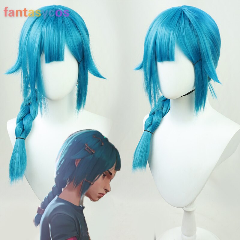 LoL Arcane Jinx Cosplay       ҷ īϹ Cos Blue Twist Braid Hair